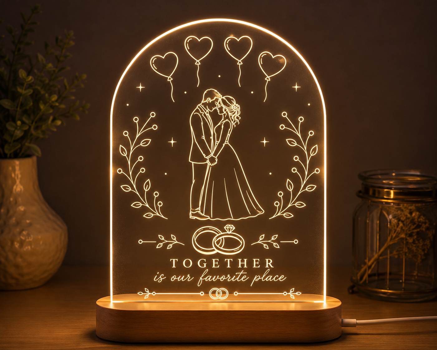 Personalized Together Is Our Favorite Place LED Lamp