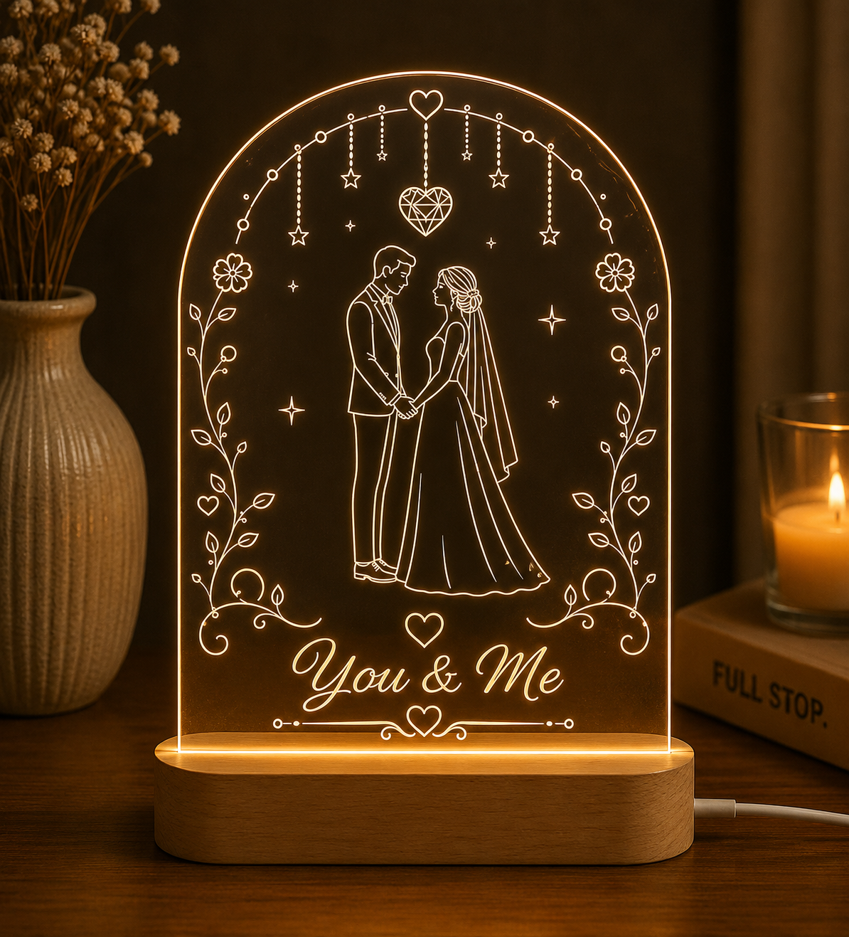 Personalized You & Me LED Night Light