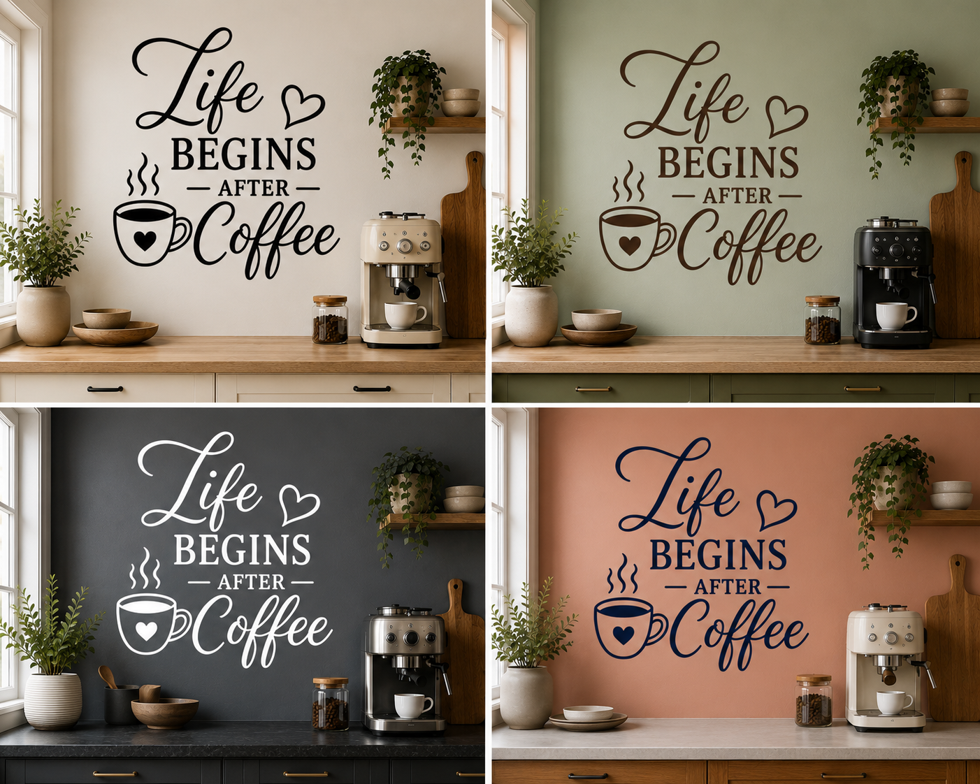 Life Begins After Coffee Wall Decal | Kitchen Vinyl Decor