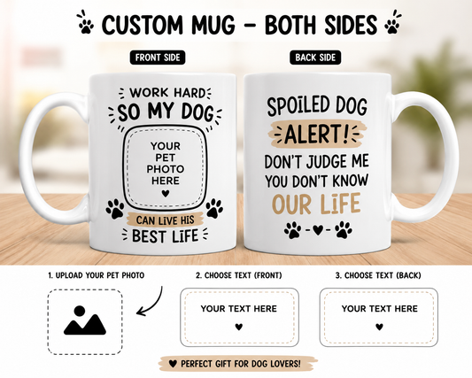 Personalized Pet Photo Mug – Custom Dog & Cat Mug with Name