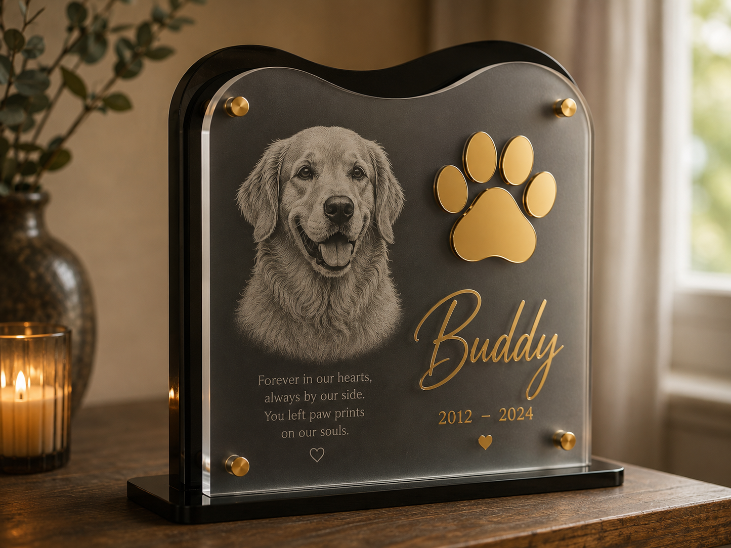 Personalized Layered Acrylic Pet Memorial
