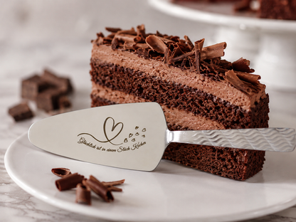 Personalized Cake Server Silver– Engraved Stainless Steel Wedding Gift
