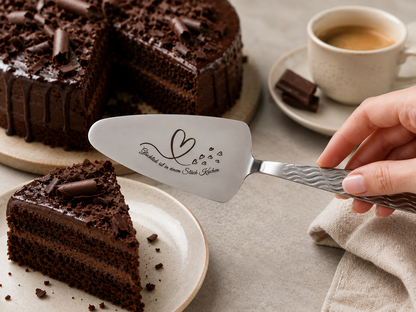 Personalized Cake Server Silver– Engraved Stainless Steel Wedding Gift