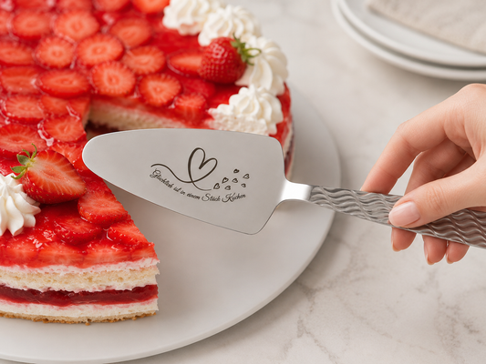 Personalized Cake Server Silver– Engraved Stainless Steel Wedding Gift