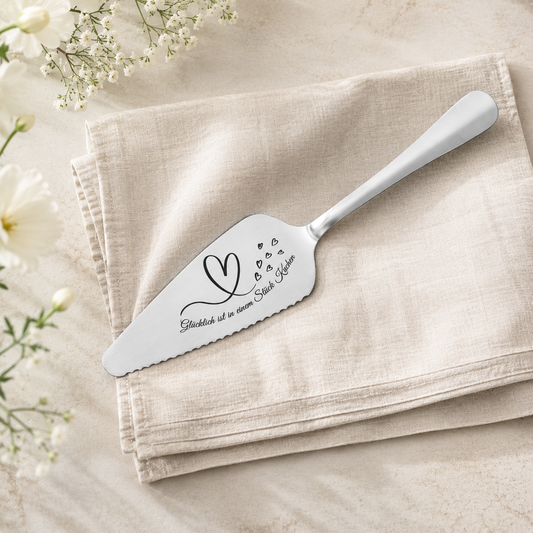 Personalized Cake Server Set – Engraved Stainless Steel Wedding Gift