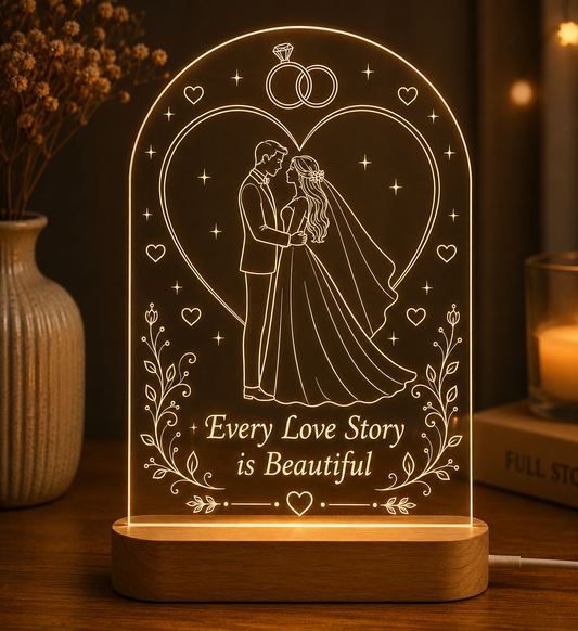 Personalized Love Story LED Night Light