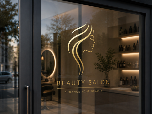 Beauty Salon Window Decal | Modern Minimalist Woman Face Logo