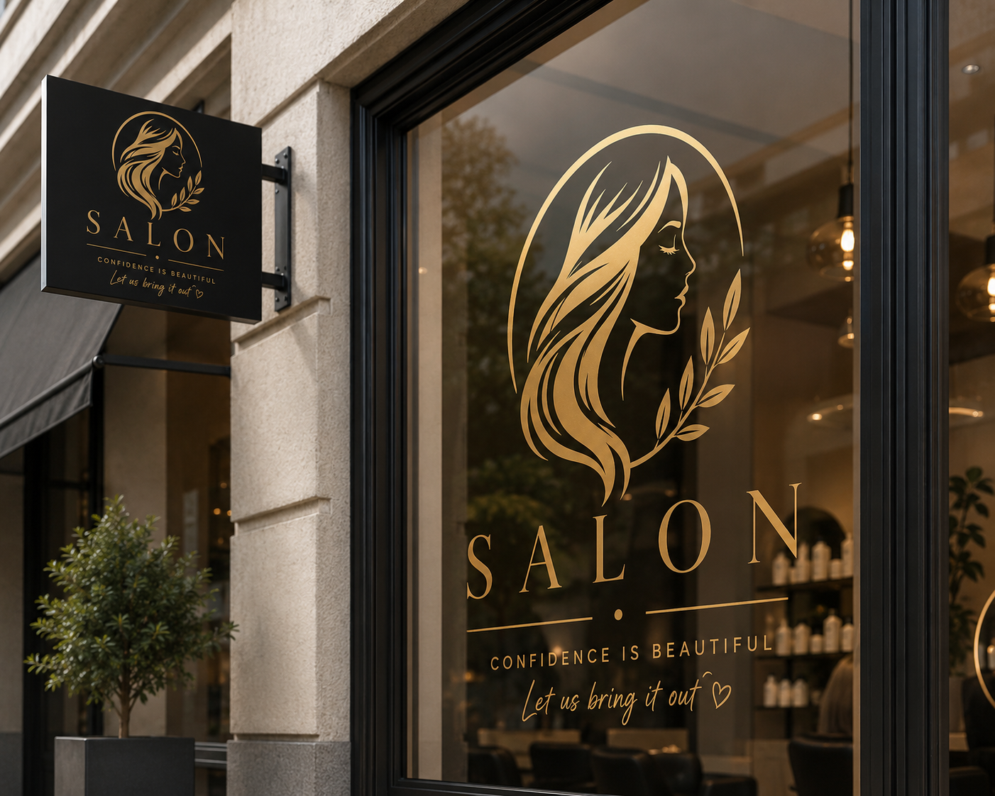 Custom Salon Window Decal | Hair Beauty Logo Sticker
