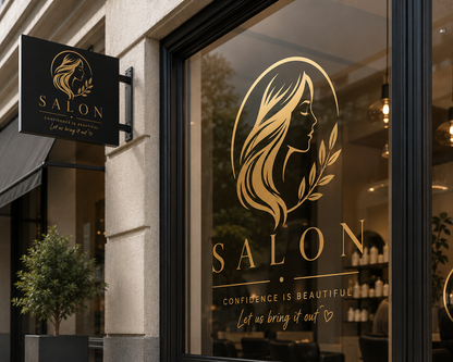 Custom Salon Window Decal | Hair Beauty Logo Sticker