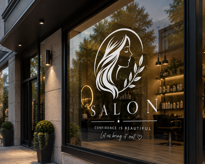 Custom Salon Window Decal | Hair Beauty Logo Sticker