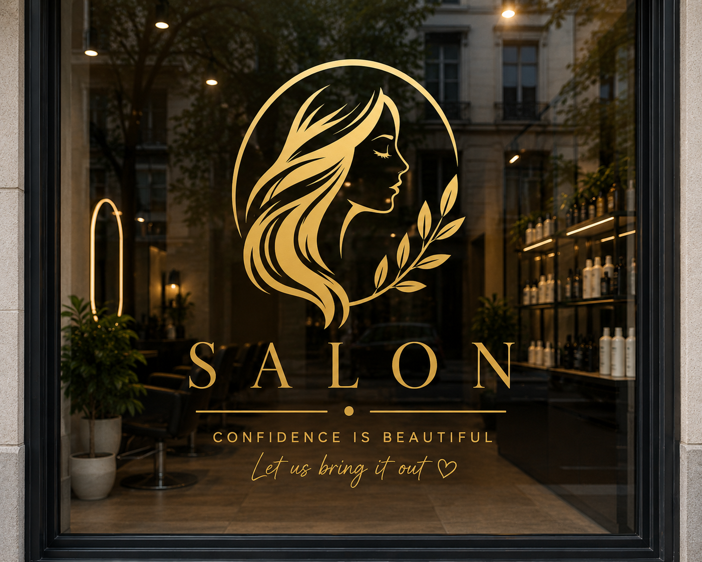 Custom Salon Window Decal | Hair Beauty Logo Sticker