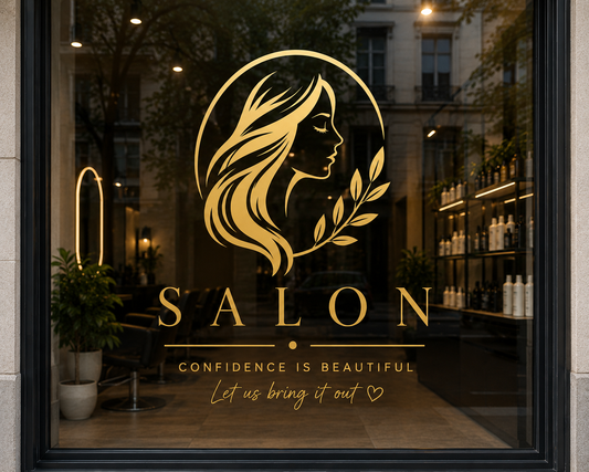 Custom Salon Window Decal | Hair Beauty Logo Sticker