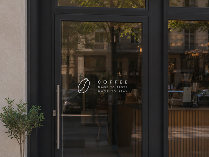 Coffee Made to Taste Window Decal | Personalized Café Vinyl Sticker