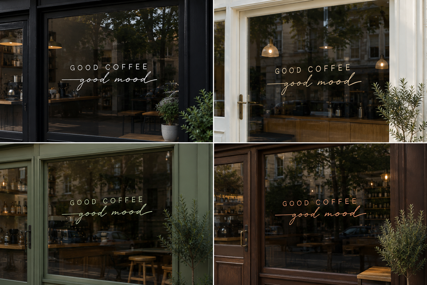 Good Coffee Good Mood Window Decal | Café Vinyl Sticker