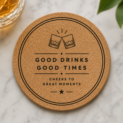 Encore Cork Coaster | Personalized Laser Engraved Bar Coaster