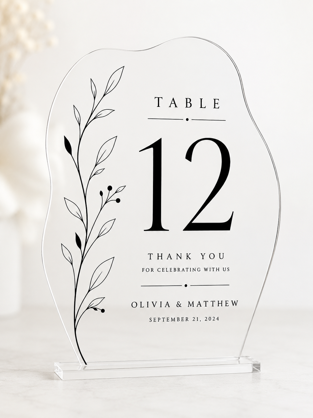 Pebble Grace Table Sign