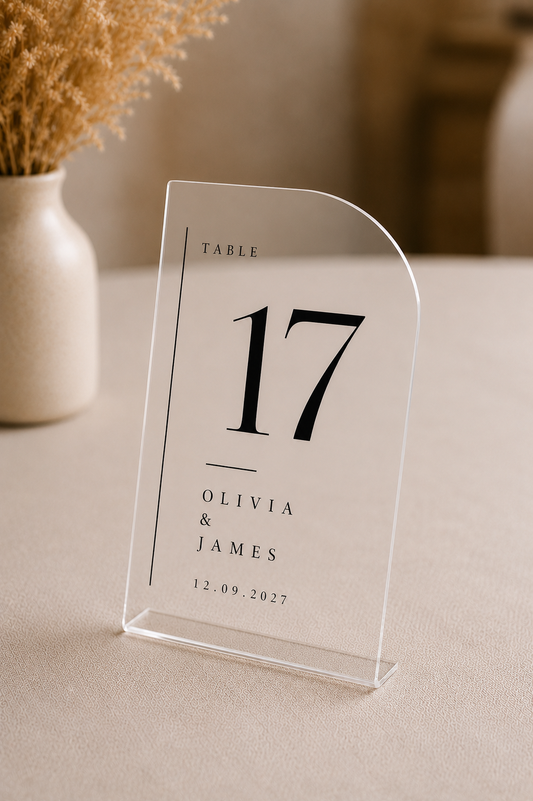 Contemporary Table Number Sign