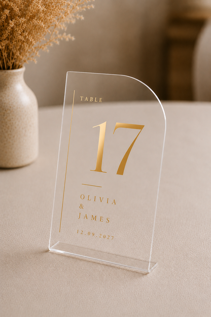 Contemporary Table Number Sign