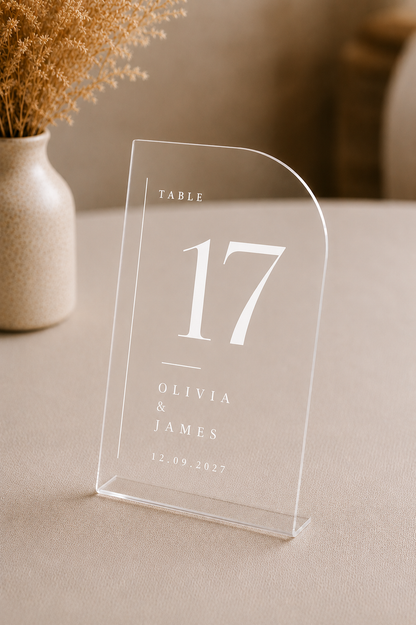 Contemporary Table Number Sign