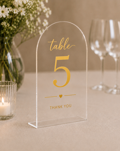 Modern Acrylic Table Sign
