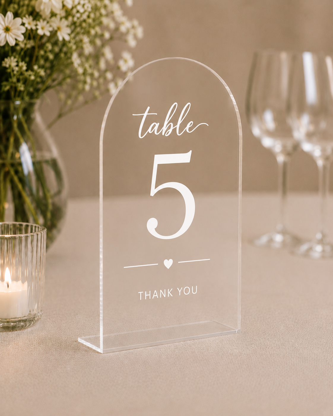 Modern Acrylic Table Sign
