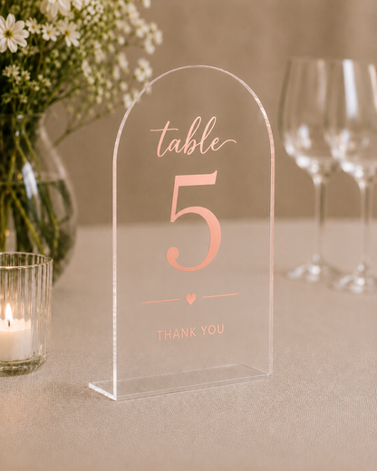 Modern Acrylic Table Sign