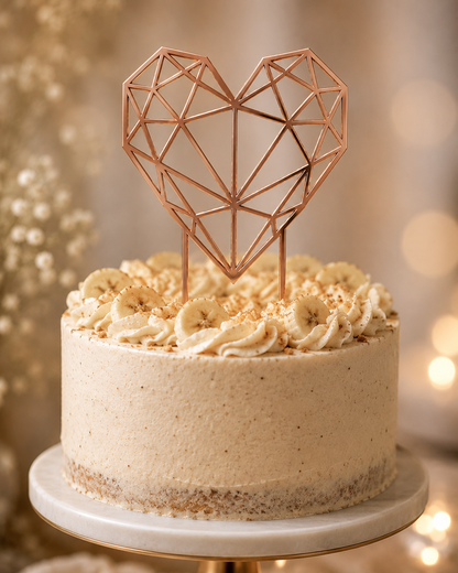 Geometric Heart Cake Topper