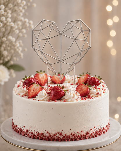 Geometric Heart Cake Topper