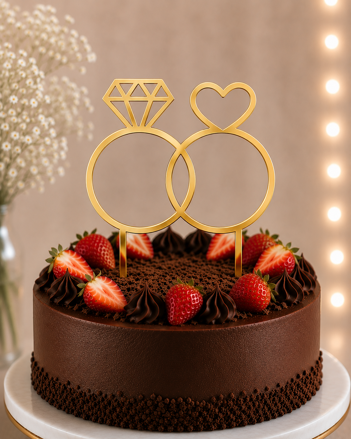 Interlocking Rings Cake Topper