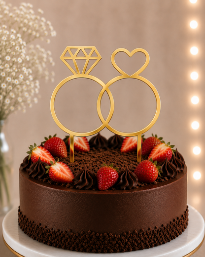 Interlocking Rings Cake Topper