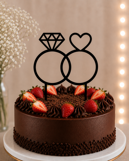 Interlocking Rings Cake Topper