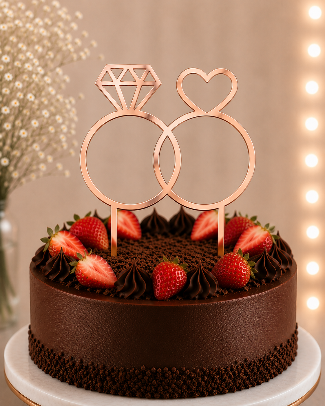 Interlocking Rings Cake Topper