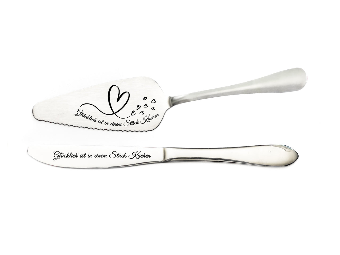 Personalized Cake Server Set – Engraved Stainless Steel Wedding Gift
