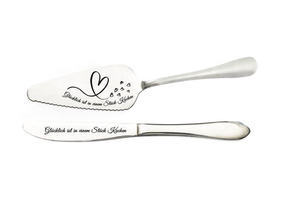 Personalized Cake Server Set – Engraved Stainless Steel Wedding Gift