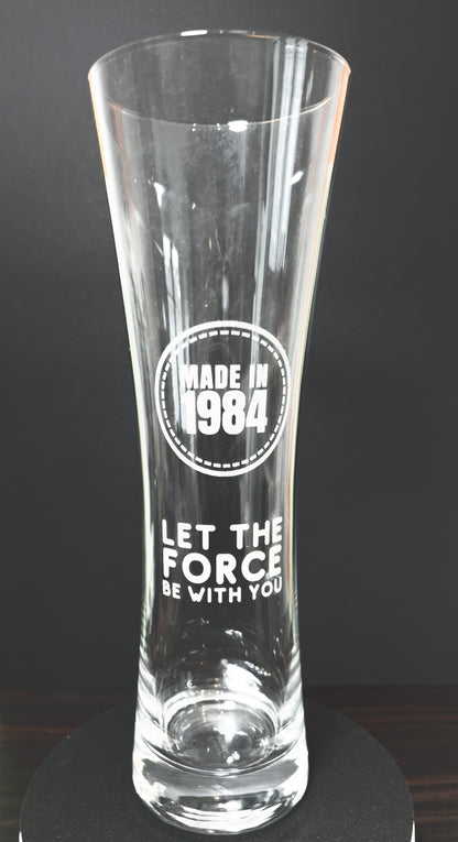 Personalized wheat beer pint glass