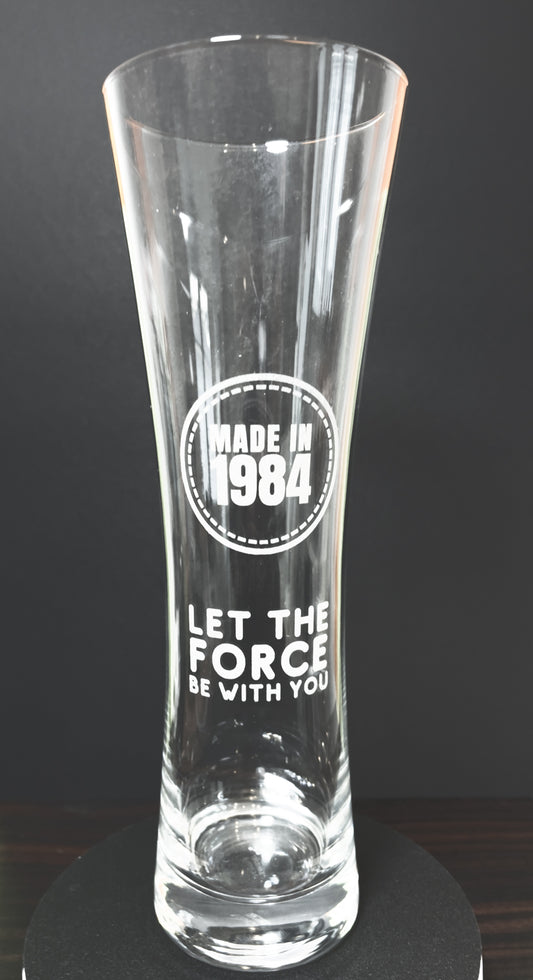Personalized wheat beer pint glass