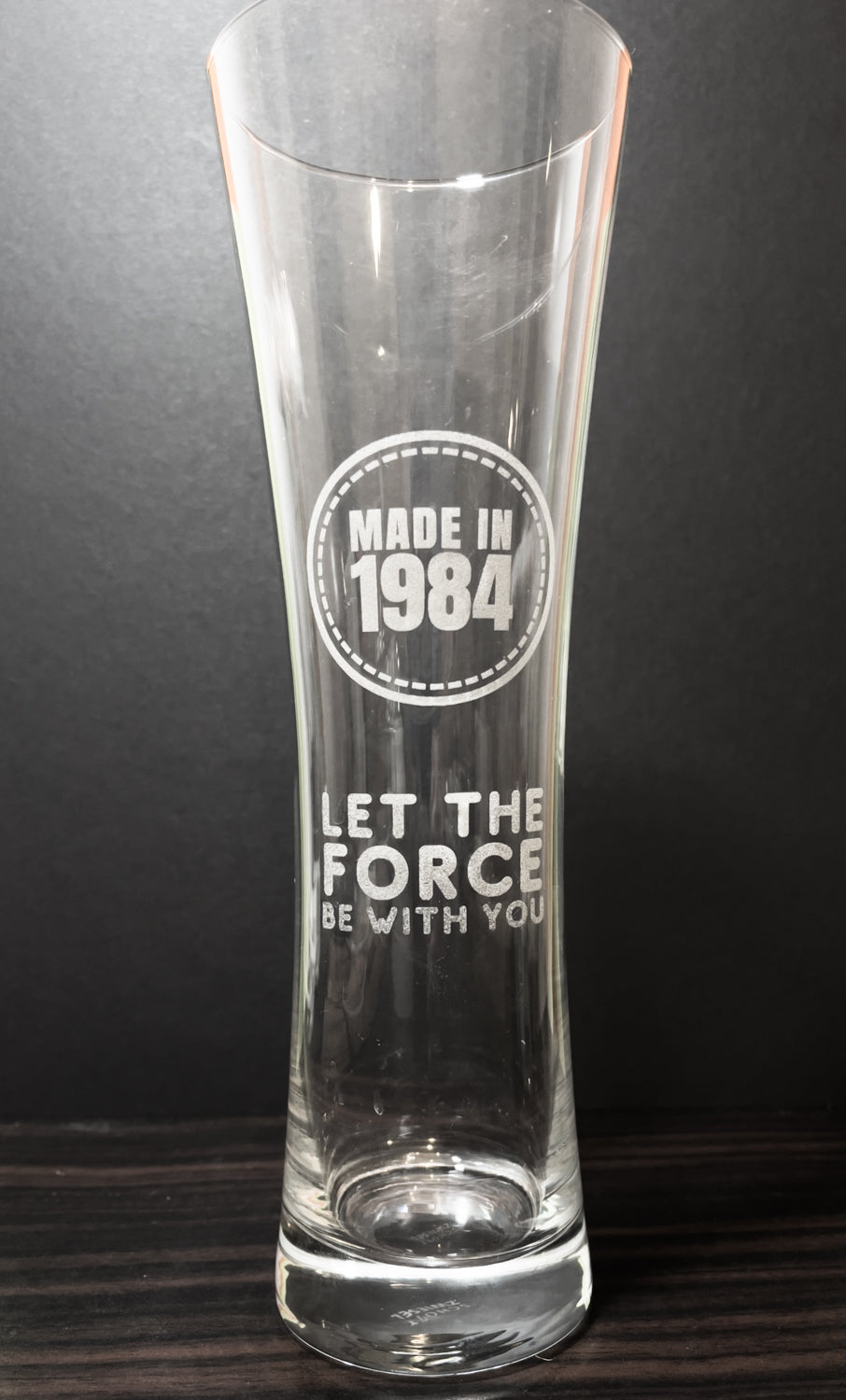 Personalized wheat beer pint glass