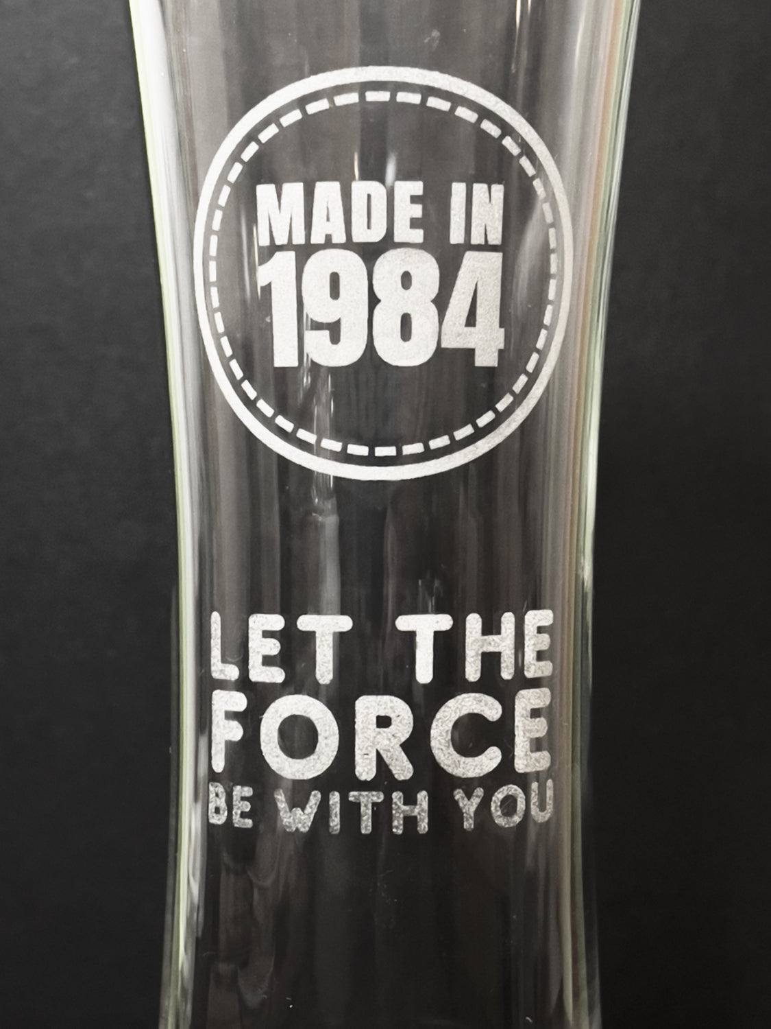 Personalized wheat beer pint glass