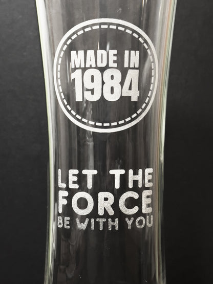 Personalized wheat beer pint glass