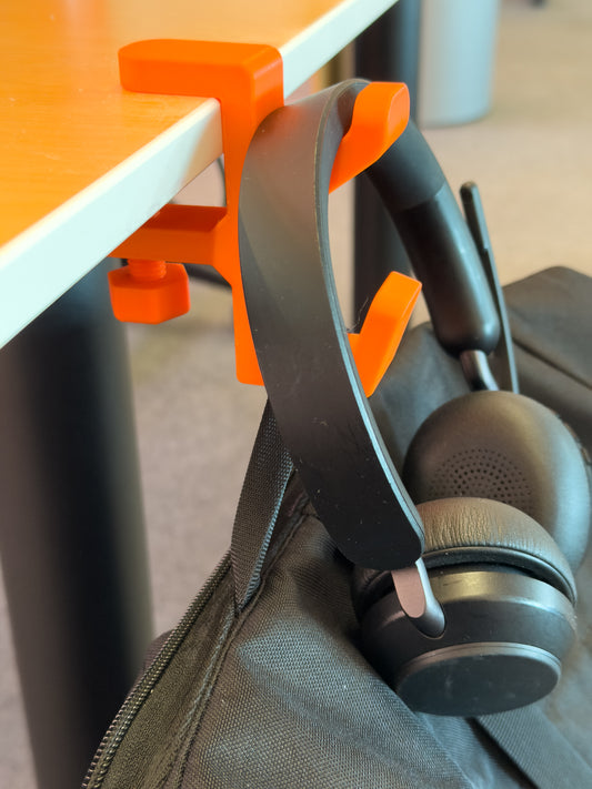 Desk Shelf Hook: 3D Printed Headphone & Backpack Hanger