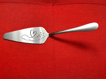 Personalized Cake Server Set – Engraved Stainless Steel Wedding Gift