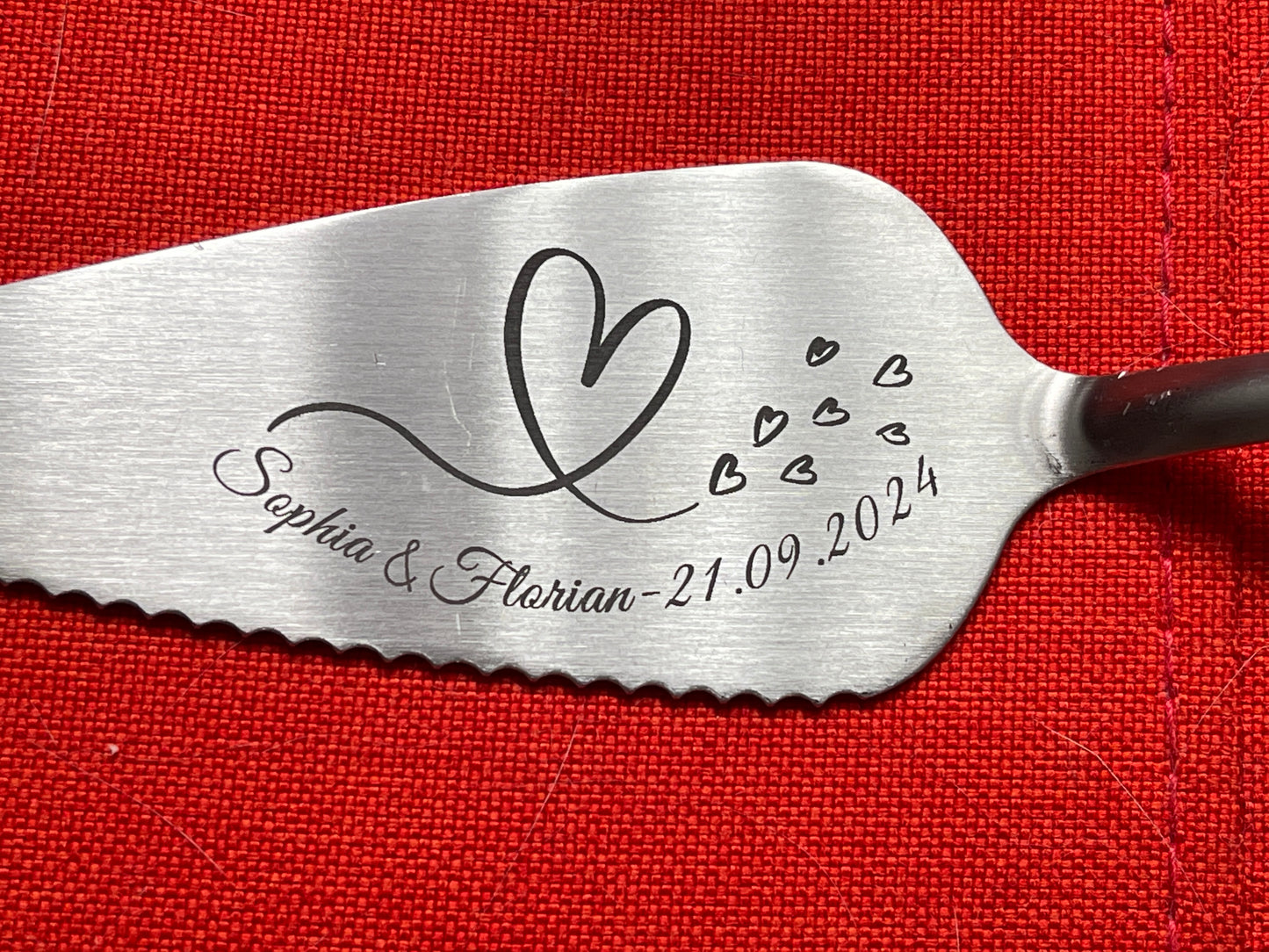 Personalized Cake Server Set – Engraved Stainless Steel Wedding Gift