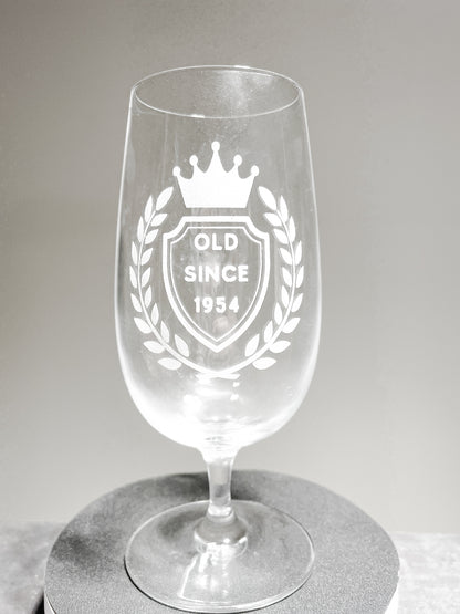 Personalized wheat beer pint glass