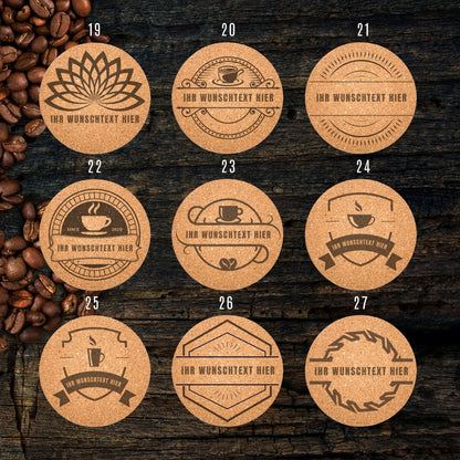 Personalized Coffee coasters with text
