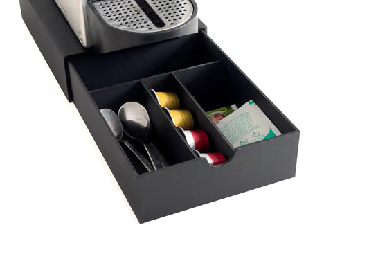 Coffee Machine Organizer Drawer – Under Machine Storage for Coffee Capsules, Tea & Accessories