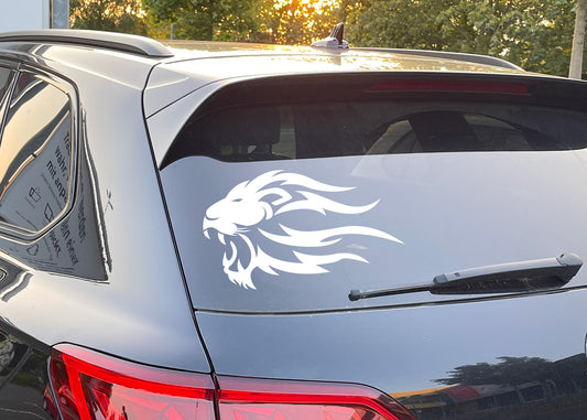 lIon head decal for car window / door