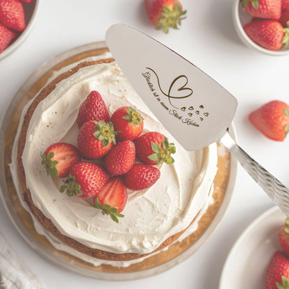 Personalized Cake Server Silver– Engraved Stainless Steel Wedding Gift