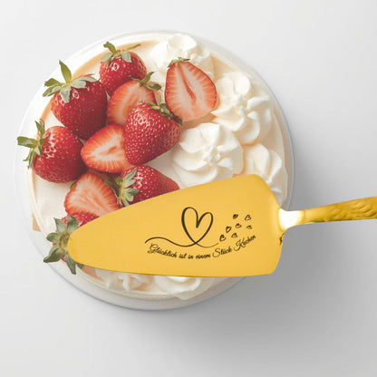 Personalized Cake Server Gold– Engraved Stainless Steel Wedding Gift