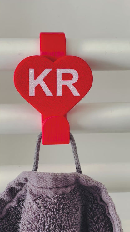 Heart Towel Hanger for Radiator, PLA 3D Printed