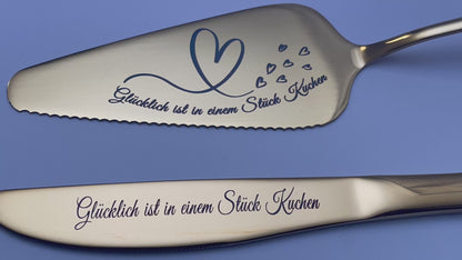 Personalized Cake Server Gold Set – Engraved Stainless Steel Wedding Gift